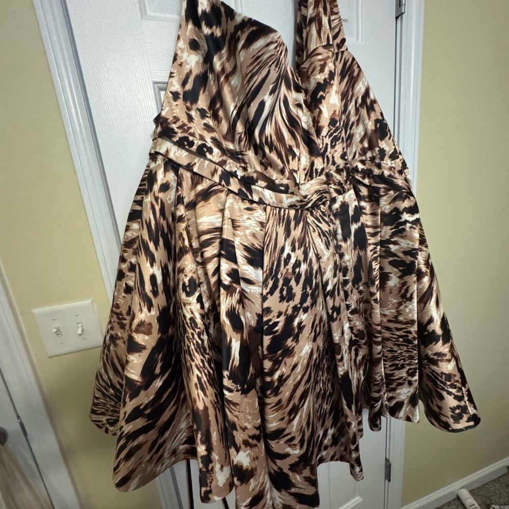 Eloquii Brown and Black Patterned Dress